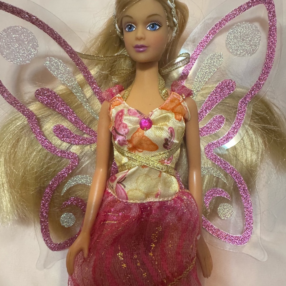 Mattel Fairy Doll with Pink and Gold Outfit